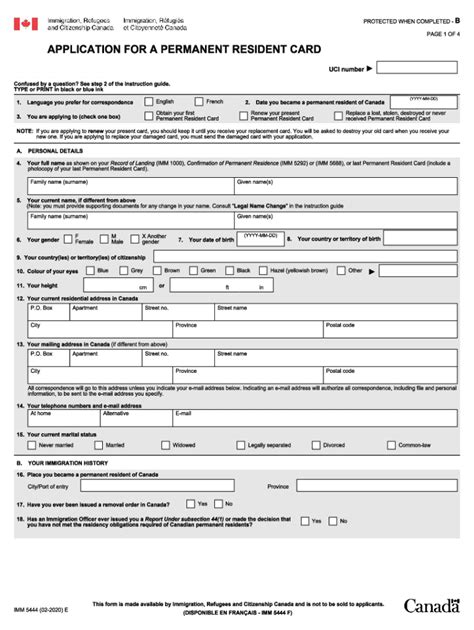 imm 5444 2020 form.